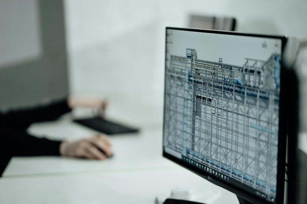 Network monitoring screens in a dark office